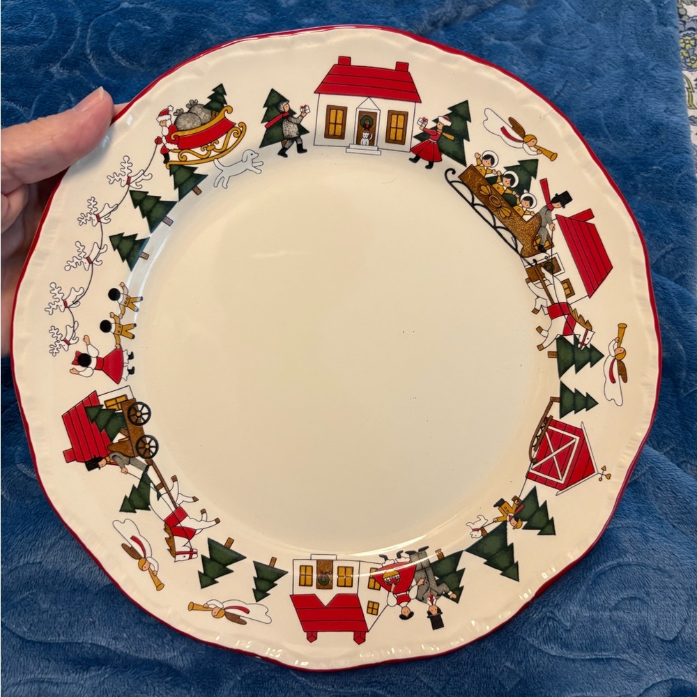 Mason 10.5” Christmas Village Plate with Green Logo